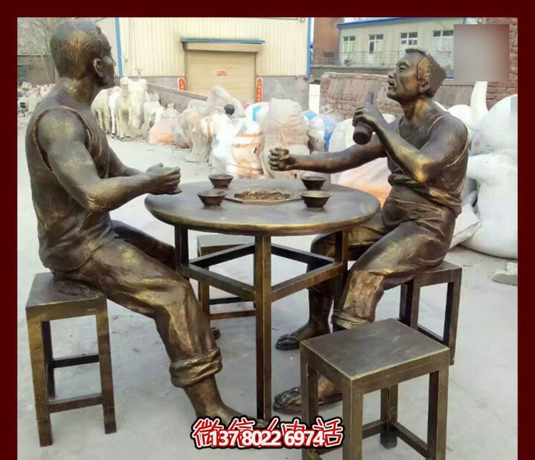 傳承文化，融入雕塑，銅雕人物給你一個古典的庭院別墅