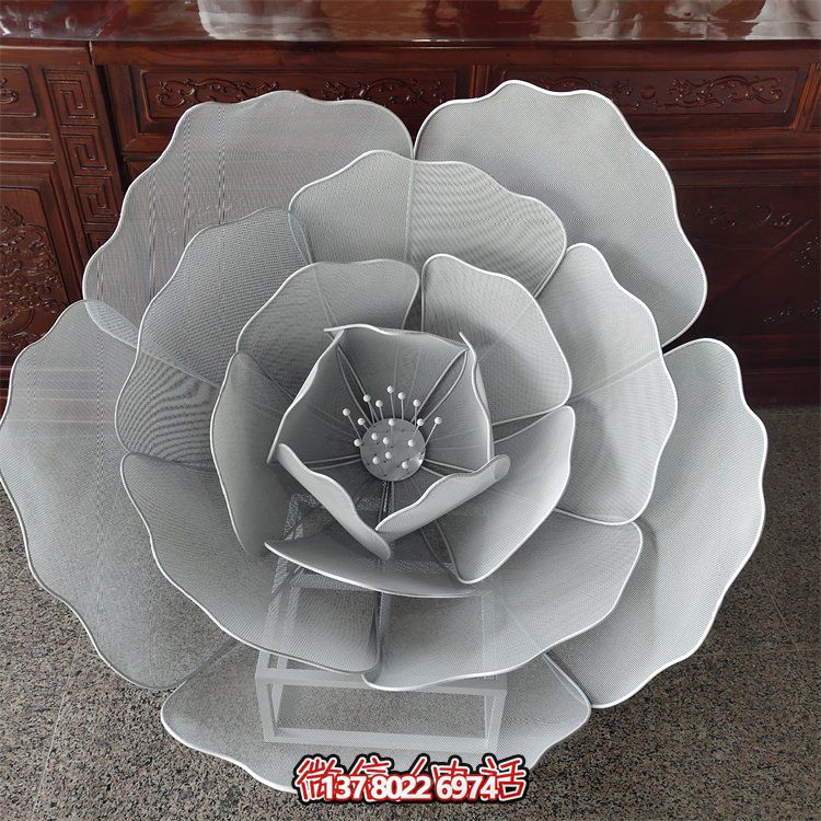 不銹鋼鏤空戶外蓮花雕塑，更美的園林景觀