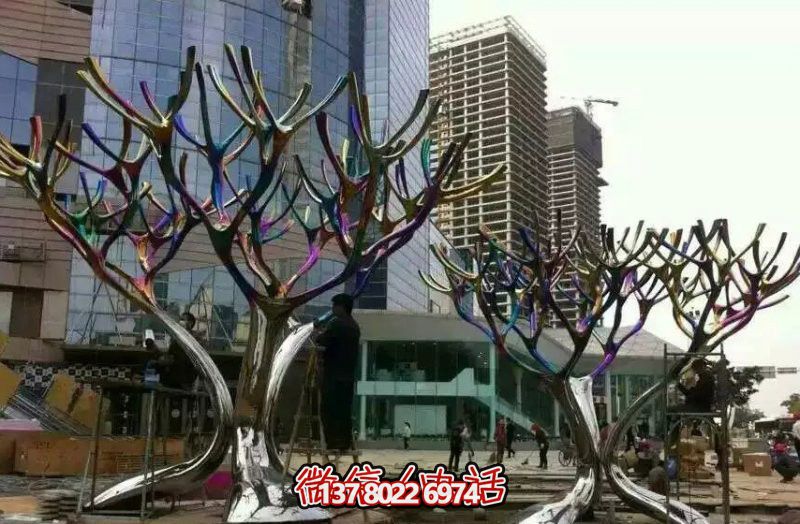 園林城市烤漆不銹鋼抽象樹 園林城市烤漆不銹鋼抽象樹